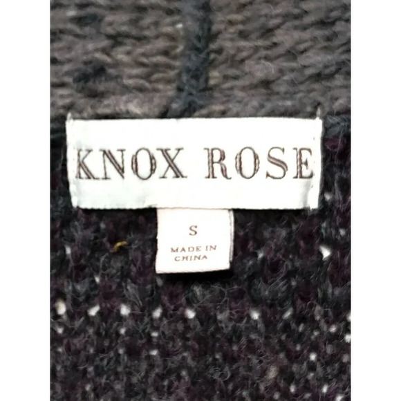 Knox Rose Duster Open Cardigan sz S Chunky Knit Long Sleeve Grays Purple - Picture 6 of 7